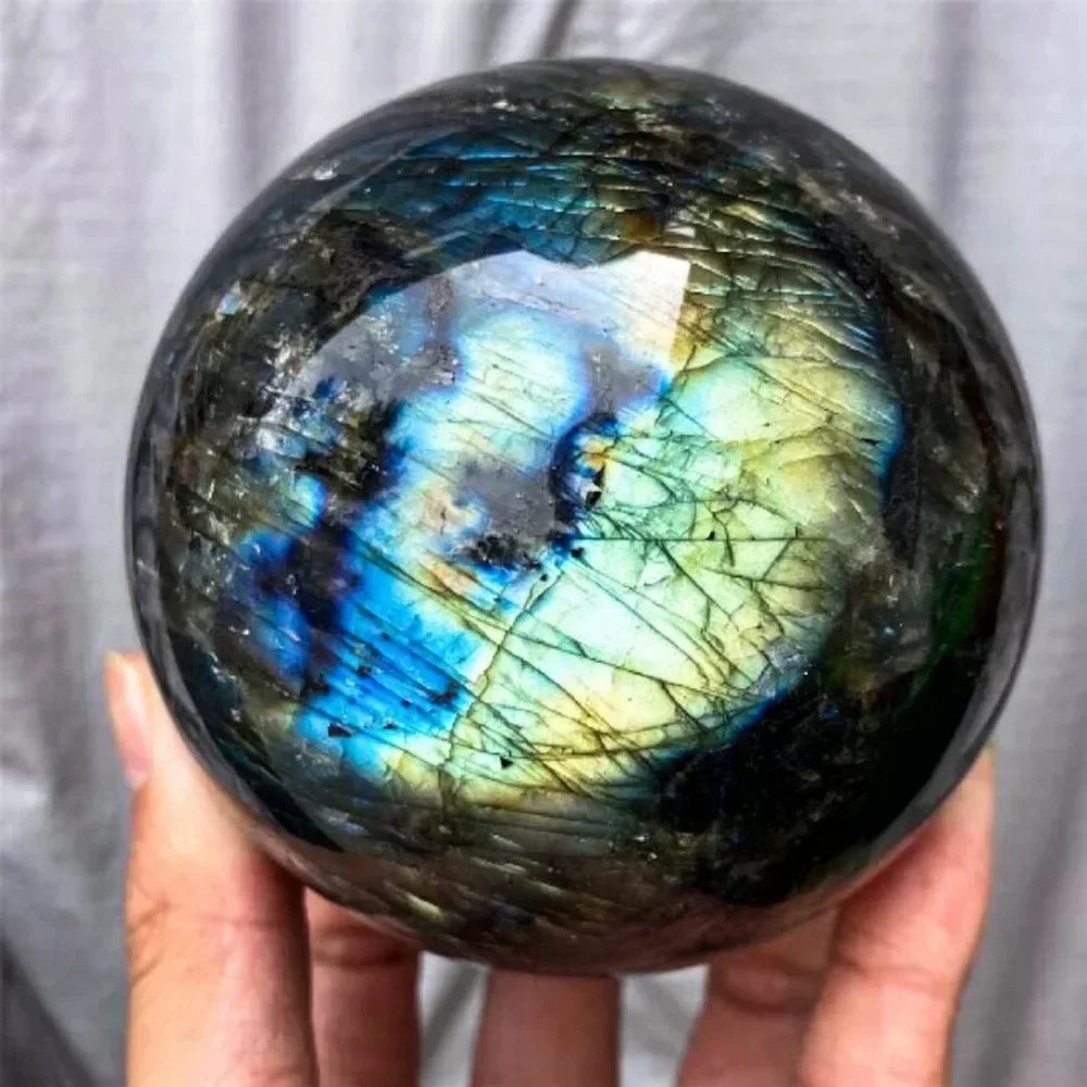 CrystalHola Labradorite Ball Sphere Healing Crystal Home Decor