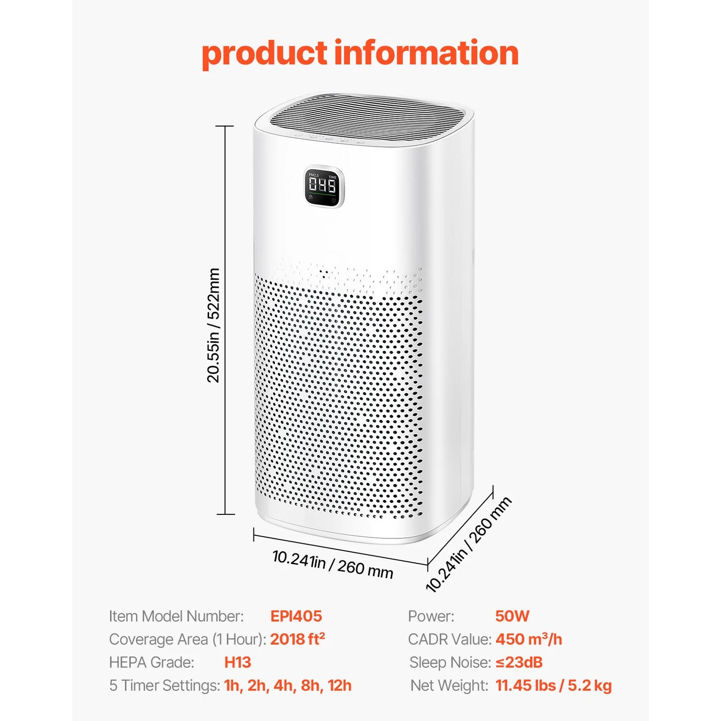 SucceBuy Air Purifier H13 HEPA CADR 700 Cubic Meters Per Hour 3139 Sq Ft