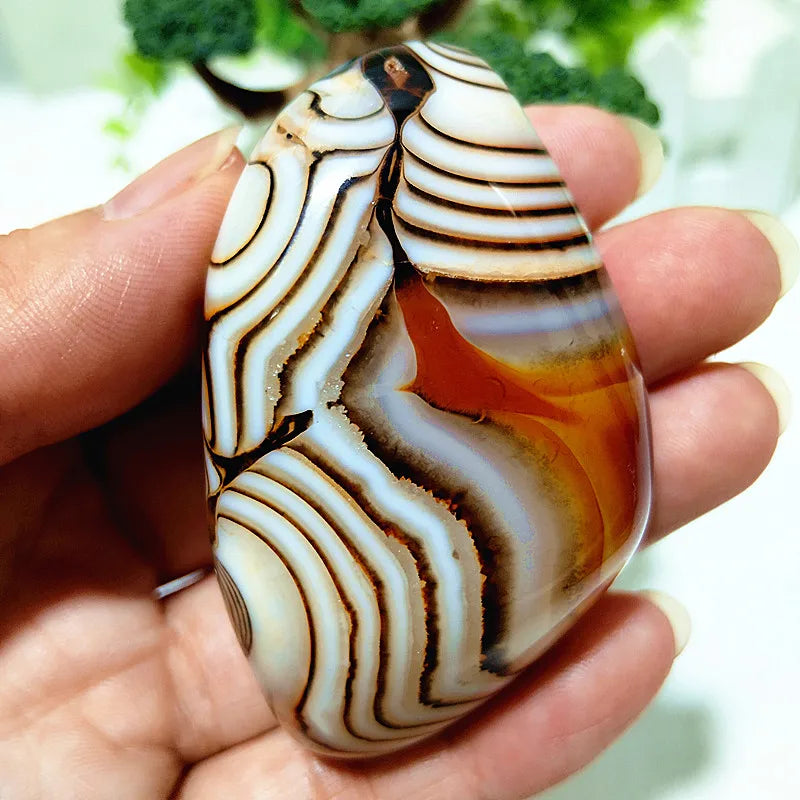 EBET Sardonyx Agate Palm Stones for Meditation and Feng Shui