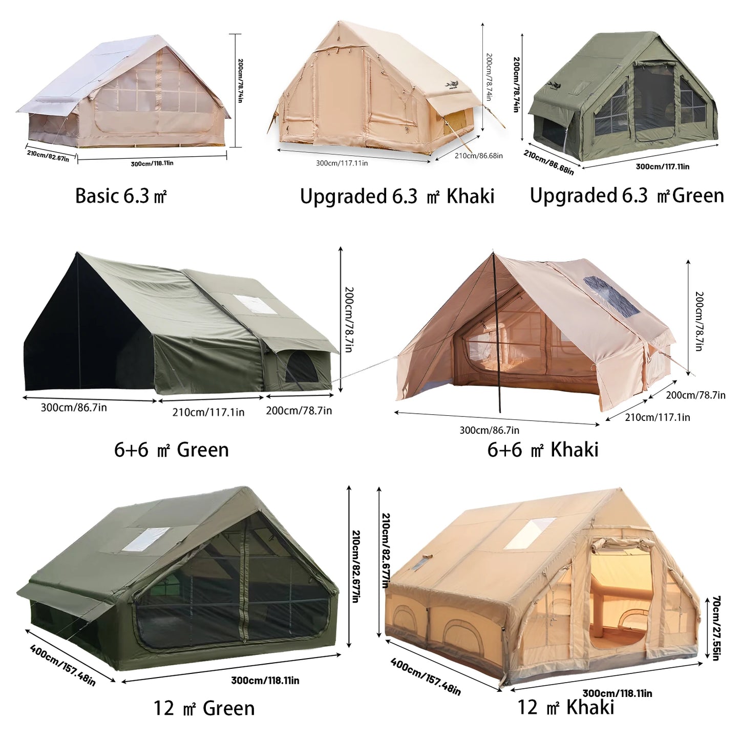 Pakicetus Inflatable Camping Tent With Skylight And Mesh