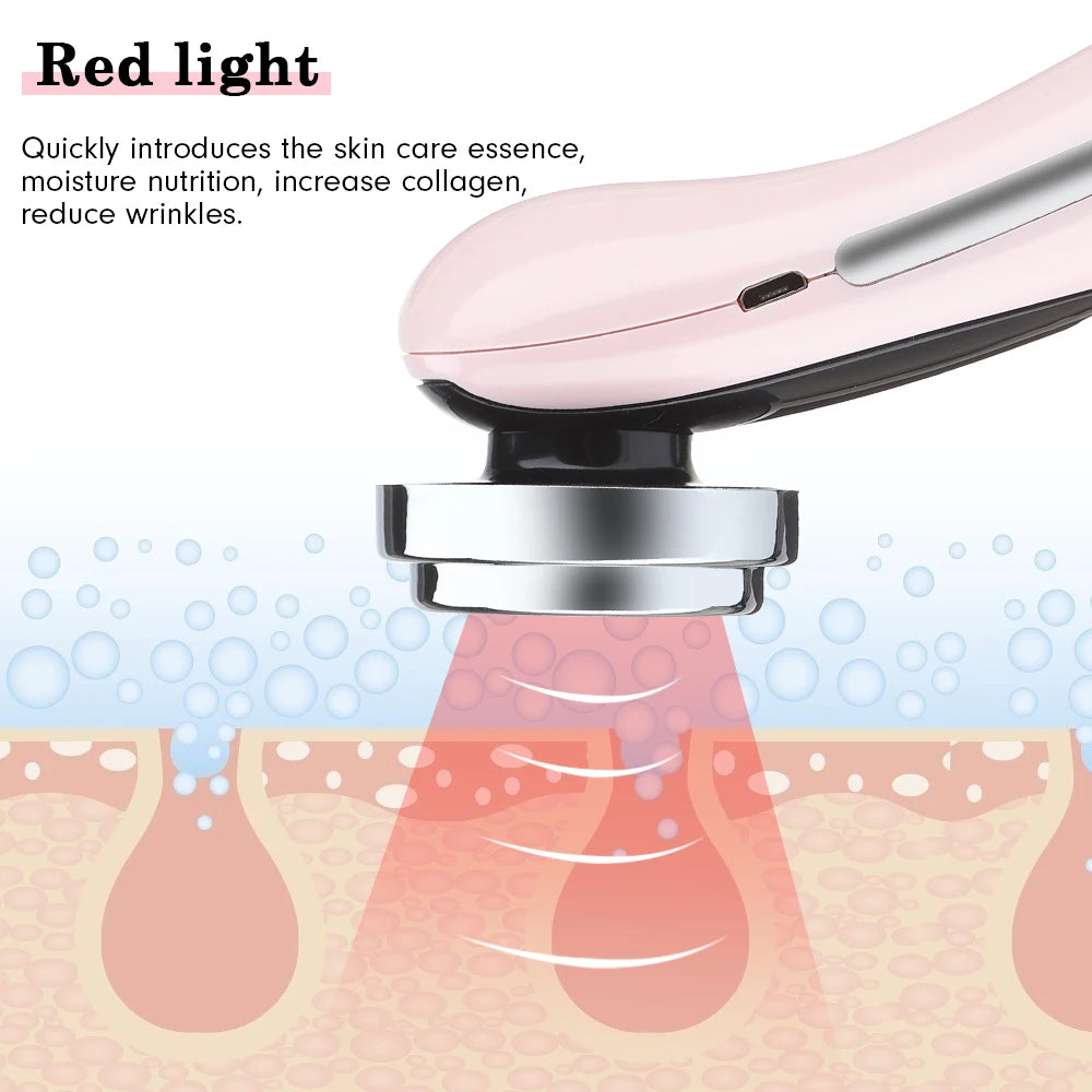 PASTSKY 4in1 Facial Massager Light Therapy Vibration Skin Tightening Wrinkle