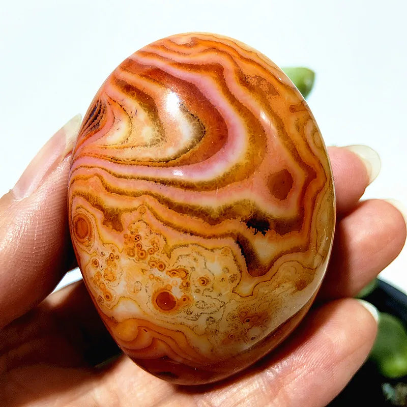 EBET Sardonyx Agate Palm Stones for Meditation and Feng Shui