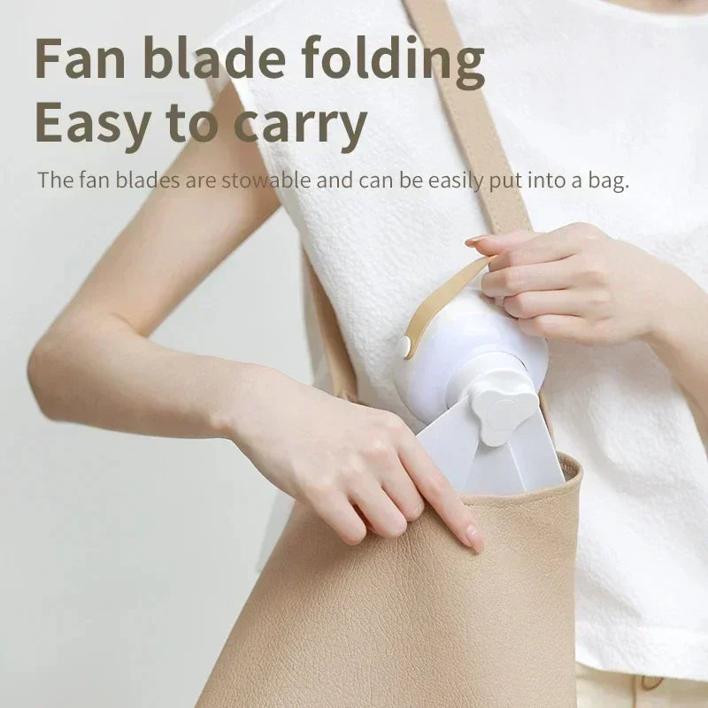 Portable Wireless Mini Ceiling Fan USB Night Light With Remote Control Stand