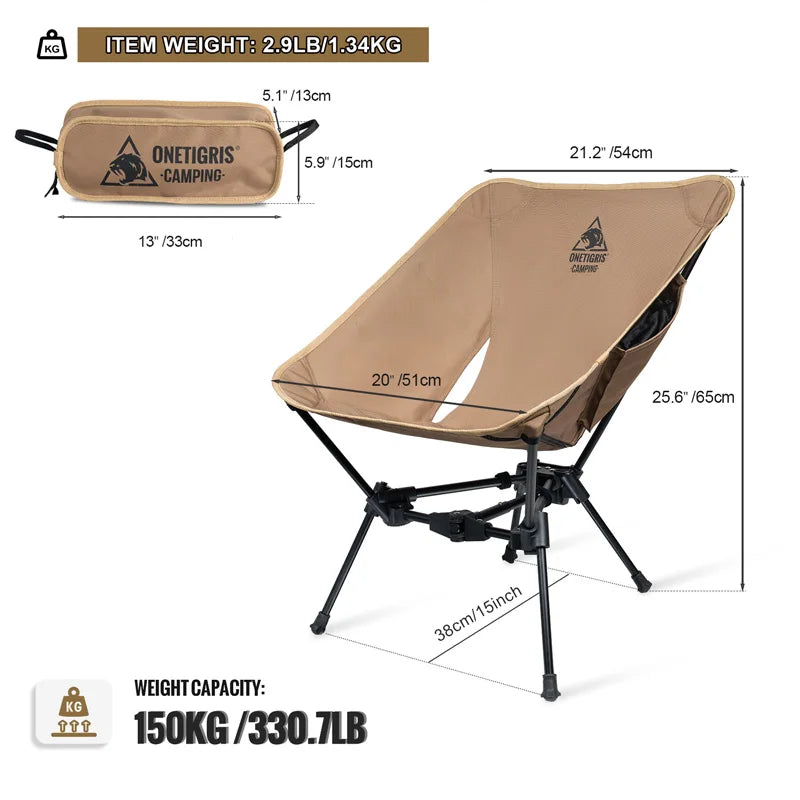 OneTigris Tigerblade Folding Camping Chair For Backpacking Outdoors