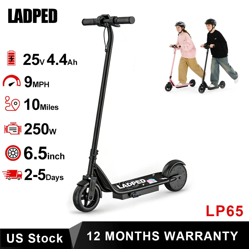 Ladped Electric Scooter for Kids Three Speed Modes 9 MPH 10 Mile Range