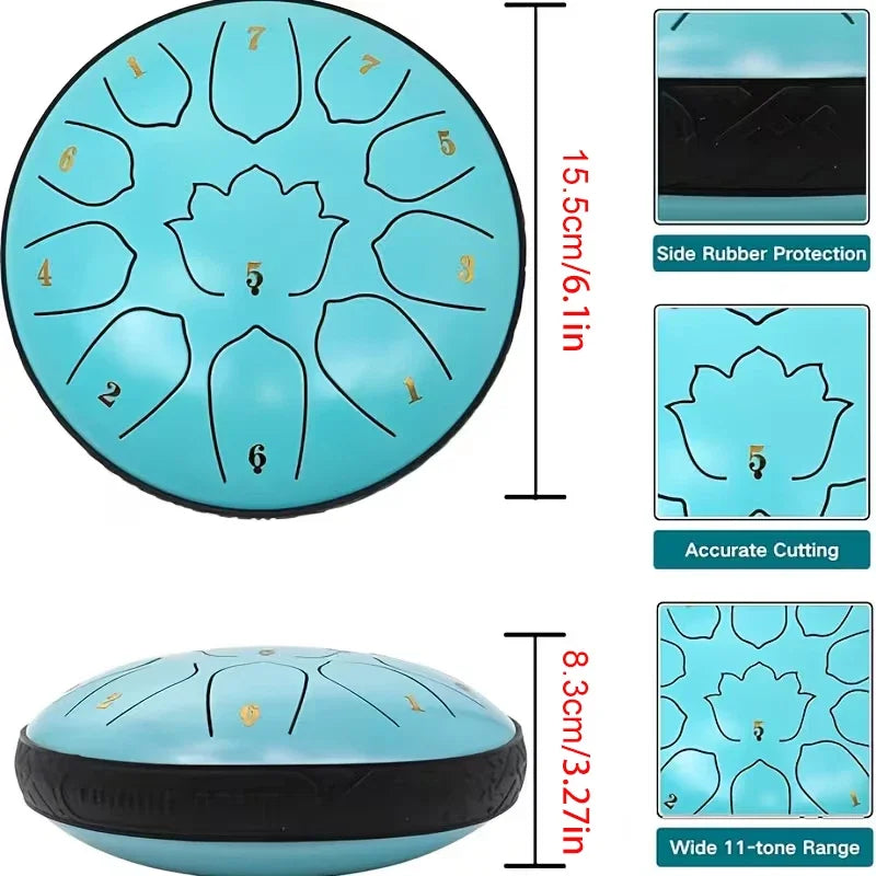 Nonedrum 11 Note Steel Tongue Drum D Key Portable Music