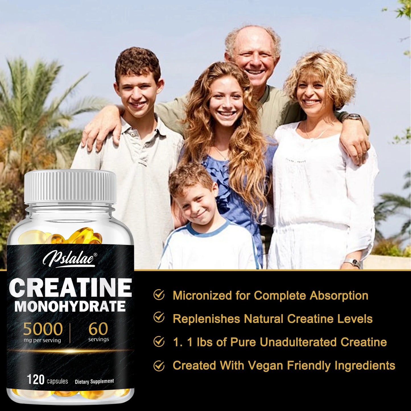 PslalaeCharge Creatine Monohydrate For Muscle Gain And Performance