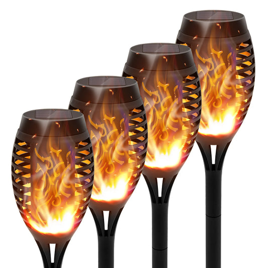 Solar Torch Lights Flickering Flame LED Waterproof Garden Path