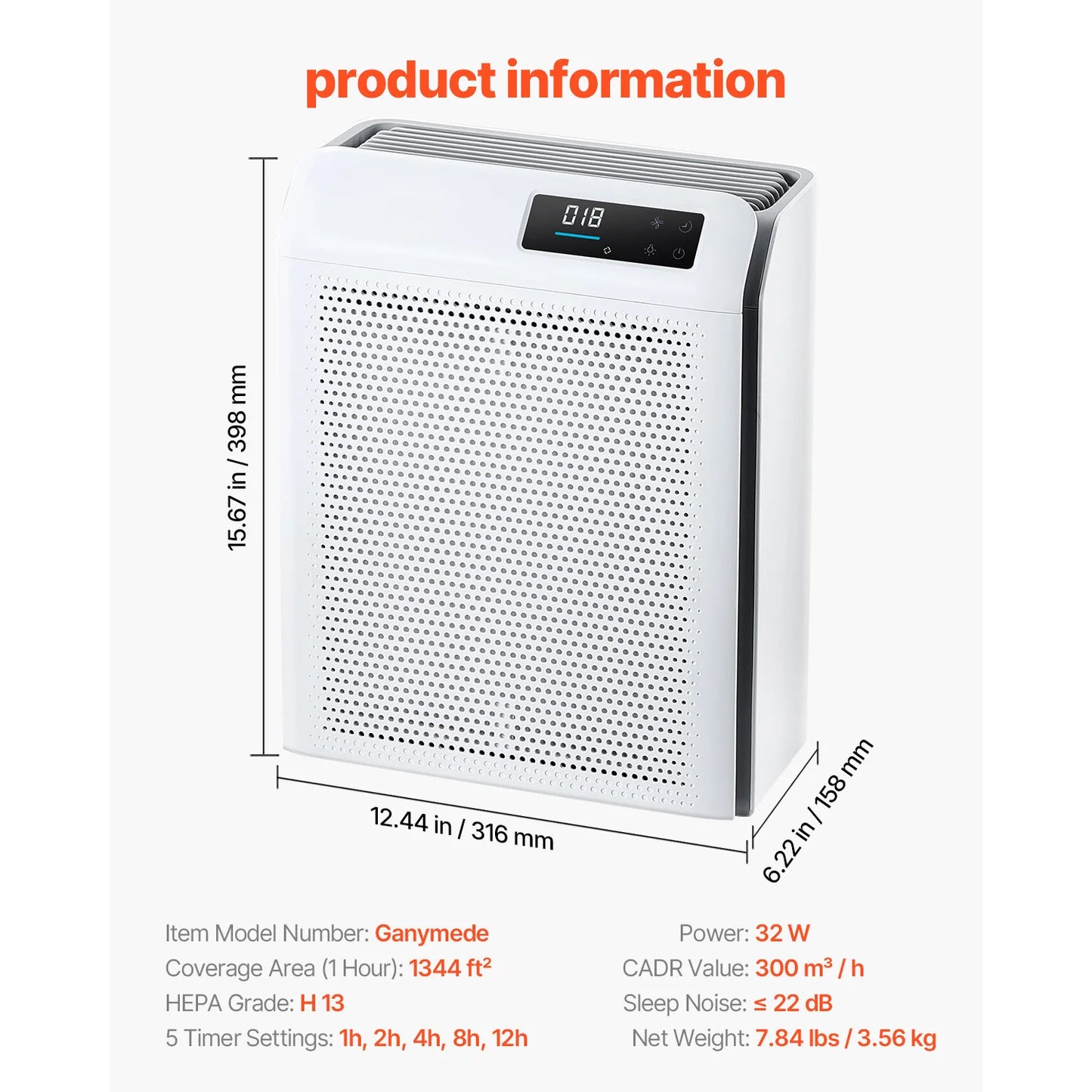 SucceBuy Air Purifier H13 HEPA CADR 700 Cubic Meters Per Hour 3139 Sq Ft